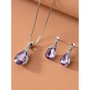 Amethyst Necklace and Earring Set